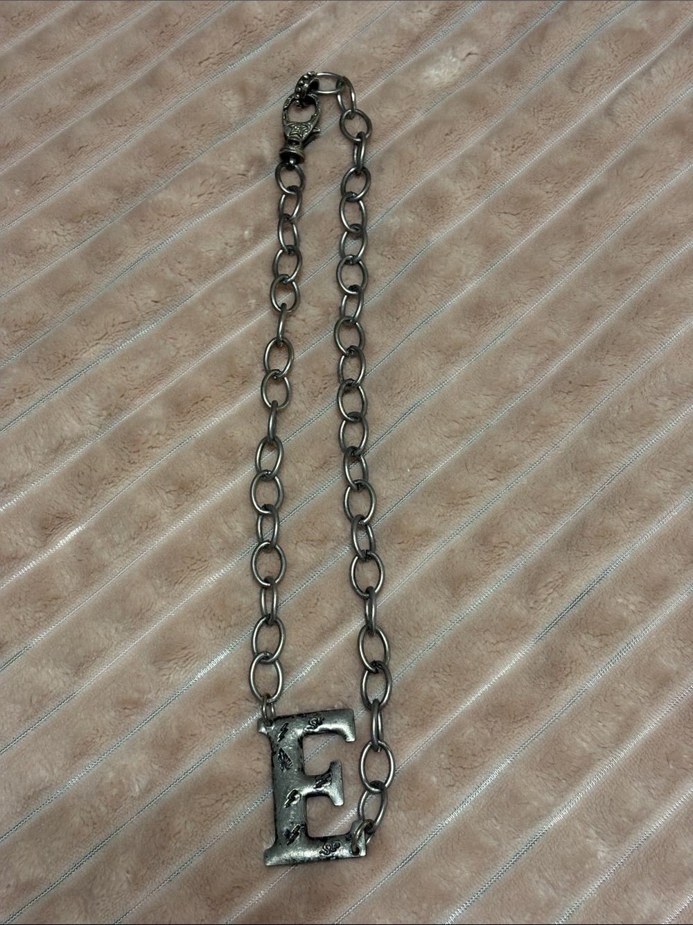Silver-Tone 'E' Initial Pendant Necklace for Women